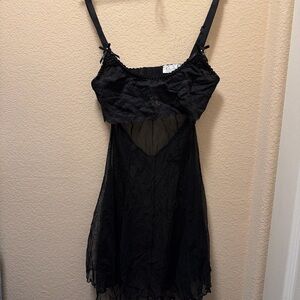 Y2K Black Lace Nightgown